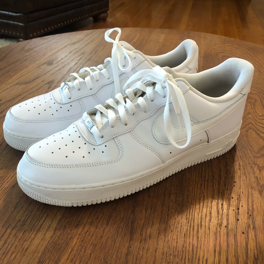 Men’s Nike Air Force 1 White Leather Shoes Size 13 men’s EUC